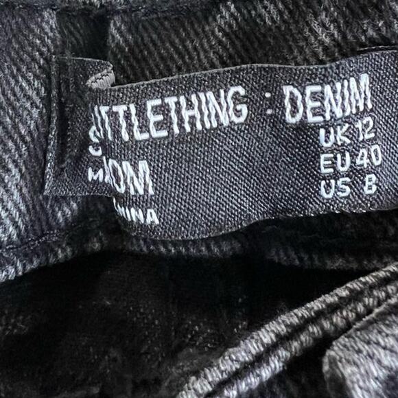 PrettyLittleThing Jeans Womens 8 Black Distressed High Rise Grunge Streetwear - Picture 4 of 6
